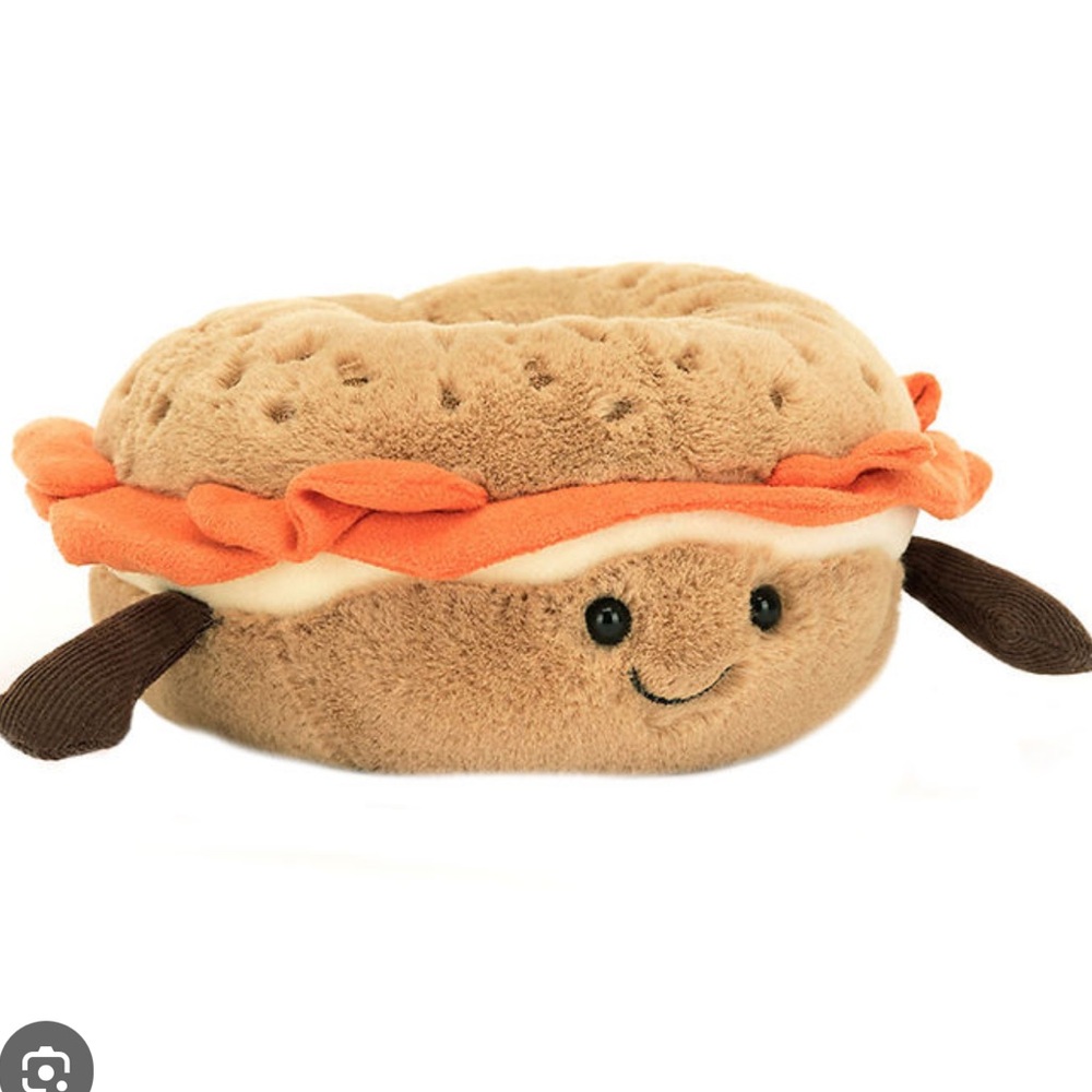 Jellycat Amuseables Bagel Soft Toy - Brown and Orange BNWT